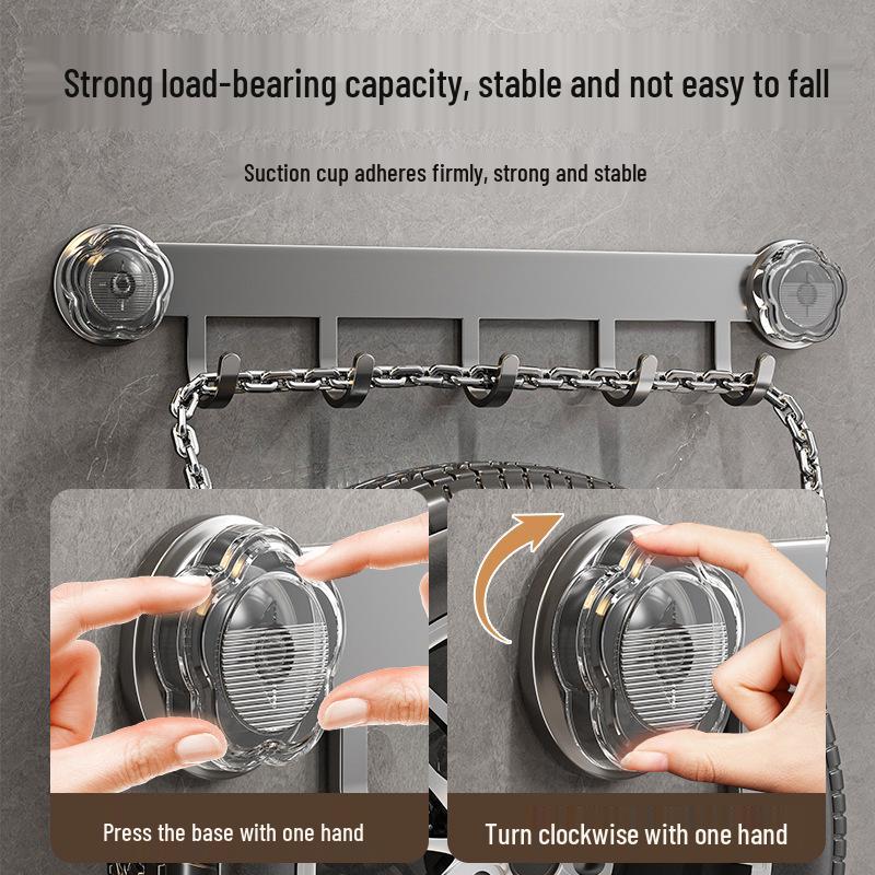 Drehbarer Wellen-Saugnapfhaken - Klebstoff ohne Bohren für Küche & Bad
