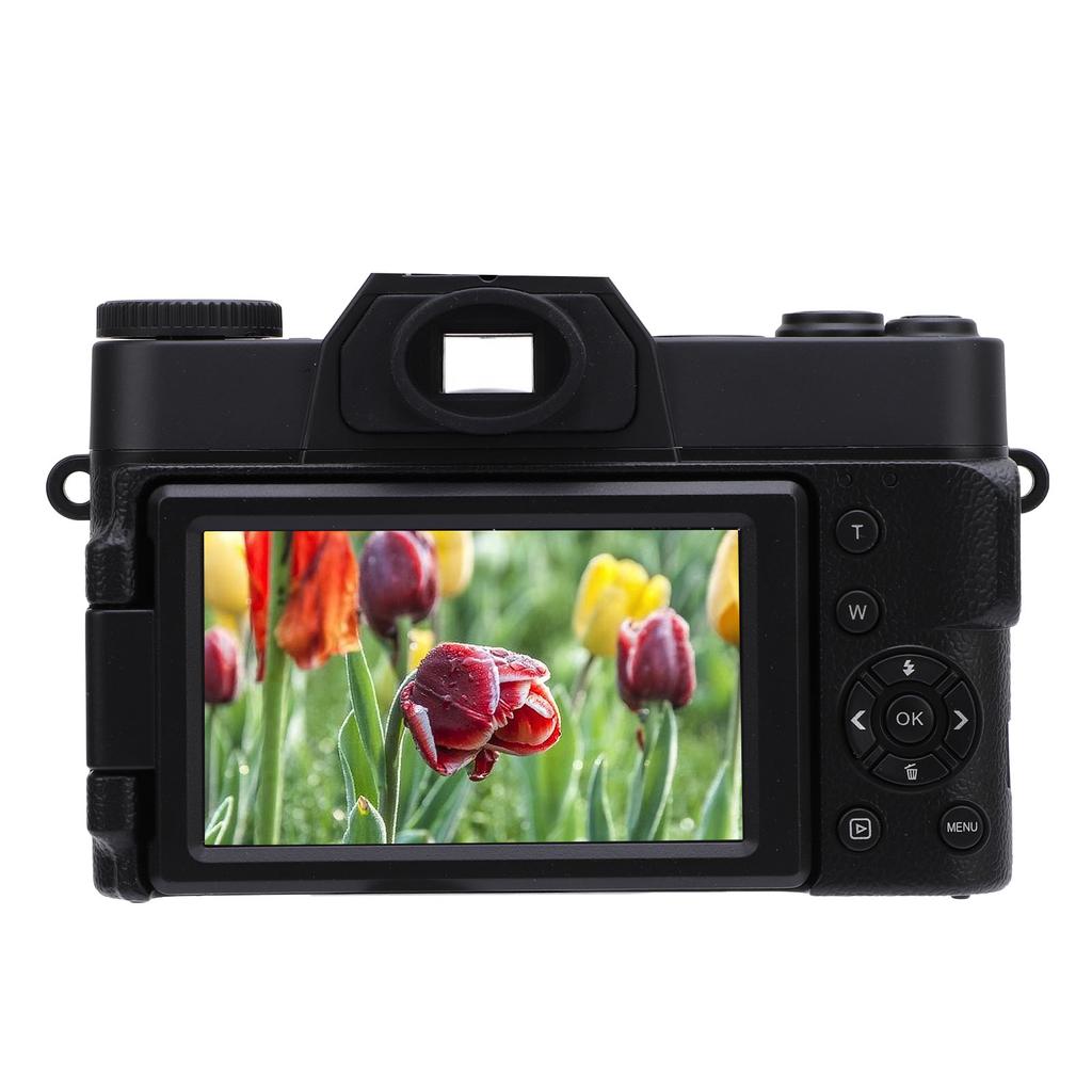 4K Digital Camera 60FPS 56MP 3in IPS Touch Screen 16X Zoom 270 Deg Rotation for Travel Camping