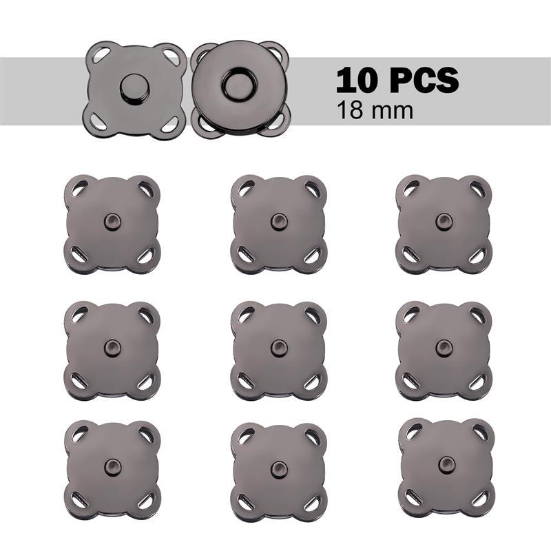 10 Piece/Pack Magnetic Snap Button Metal Plum Blossom Sew On Button Clasps Fasteners For Purses Handbag Clothes DIY Accessorie