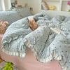 Washed Cotton Double Gauze Bedding Set Floral Ruffle Bed Sheets Bedroom