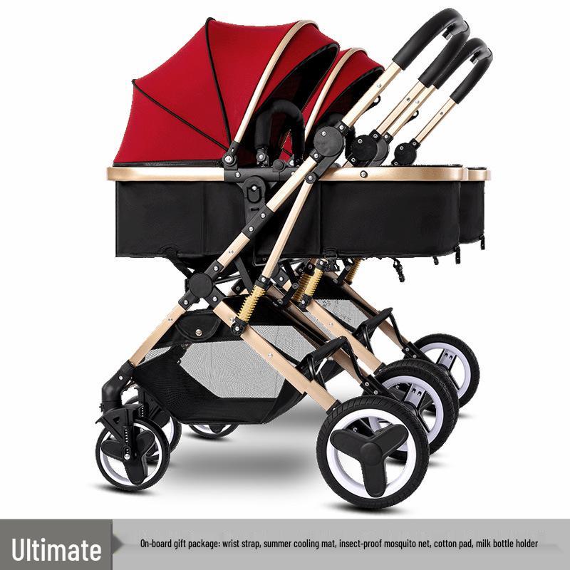 Detachable Twin Dragon & Phoenix Lightweight Folding Stroller for Newborns and Infants