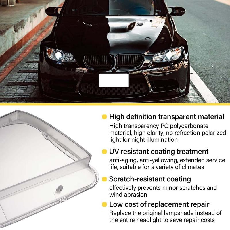1Pc /Pair Car Headlight Lens Cover For BMW 3 Series E90 Xenon Lamp 2005-2012 PC Transparent Lampshade Left Right Anti Scratch