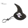 Lightweight Pet Headgear Halloween Cat Witch Hat, Fun Hat with Adjustable Elastic Strap, Cartoon Ghost Pumpkin Bat Skull for Cats Small Dogs