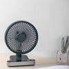 USB Small Desk Fans 4  s Low Noise 180 Degree Automatic Shaking Head Re able 5000mAh Desk Fan with LED Display