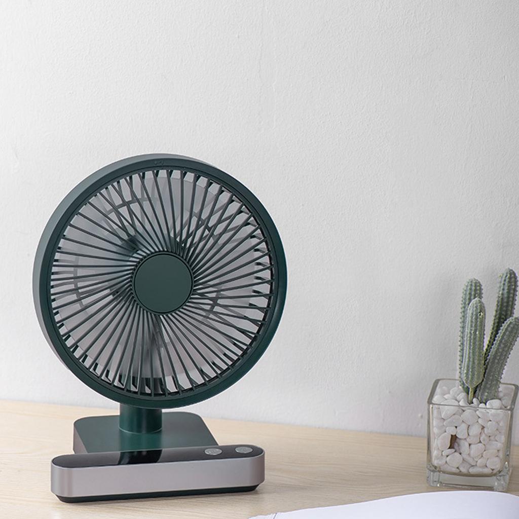 USB Small Desk Fans 4  s Low Noise 180 Degree Automatic Shaking Head Re able 5000mAh Desk Fan with LED Display