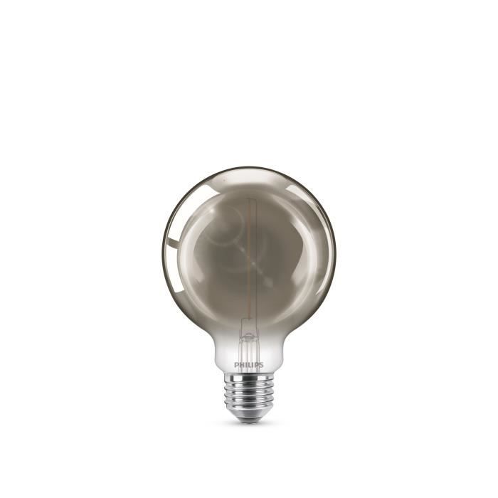 Ampoule LED - PHILIPS - Globe Mini Smoky - 2 W - Blanc chaud - E27