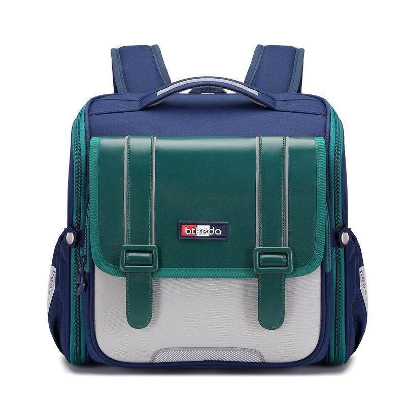 British Style Lightweight Backpack for Elementary Students, Spine Protection, Large Capacity, Grades 1-4