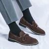 Fashion Men Casual Leather Shoes Luxury Flat Designer Shoes Soft Soled Antiskid Walking Loafers Fashion British Style Outdoor Lazy Shoes