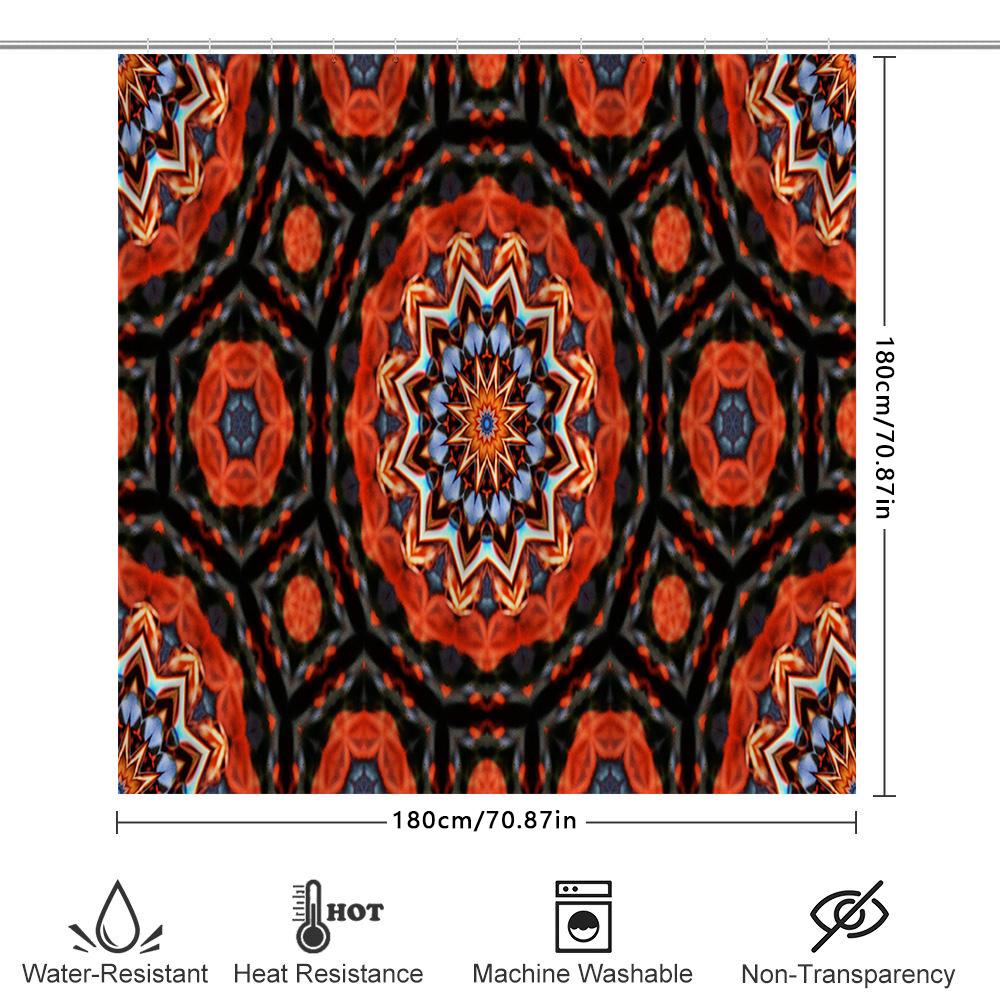 Kaleidoscope Shower Curtain Bathroom Decor Waterproof Fabric Bath Mat Sets Modern Artistic Design Print 3D Customizable Size Opt