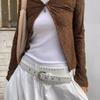 Retro Western PU-Ledergürtel mit Metallschnalle für Boho-Stil Modeaccessoires
