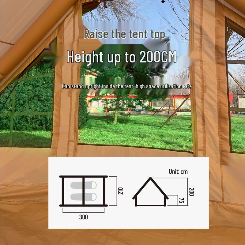 Luxus Outdoor aufblasbares Zelt, Doppeltür, Sonnengeschützt, Geräumig, Leicht für 3-5 Personen, Kein Aufbau erforderlich
