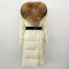 OFTBUY Winter Jacket Women Long Natural Real Raccoon Fox Fur Collar White Duck Down Coat Belt Thick Warm Casual Outerwear