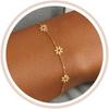 Delicati Braccialetti Argento Oro per Donne alla Moda Non Macchiabili Placcati Oro 14K Carino Braccialetto Quadrifoglio Impilabile Margherita Zirconia Cubica Diamante Braccialetto Charm