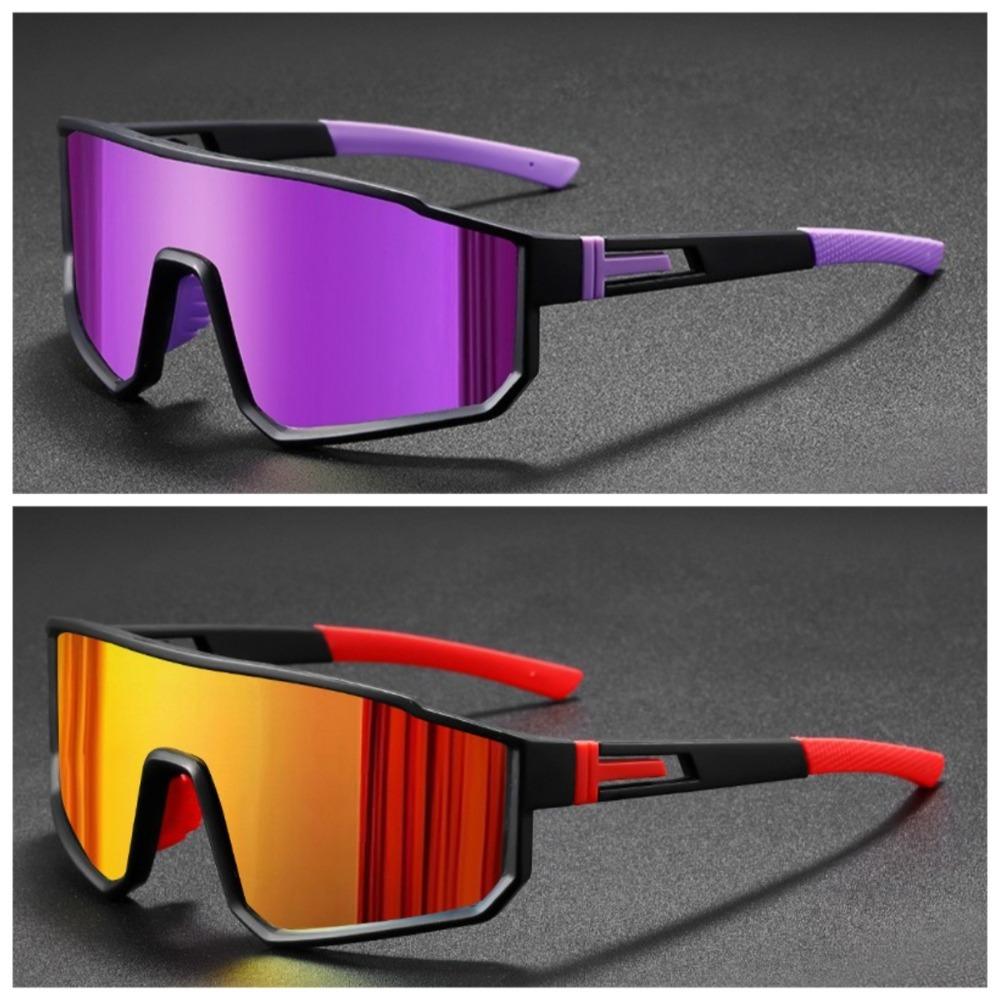 2PCS Men's Oversized Cycling Glasses for Men Bicycle Windproof Colorful Coating Sunglasses Outdoor Sports Motorcyc