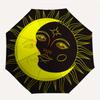 Golden Sun & Moon Face Umbrella, Portable 3-Fold Umbrella for Men & Women,Christmas Gift ES176