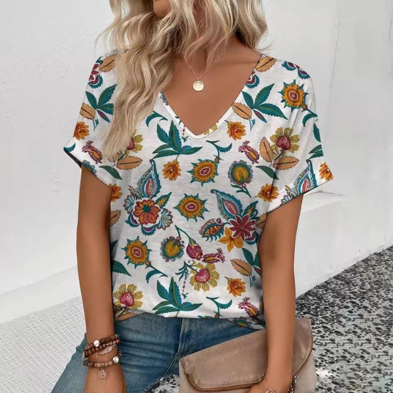 

Summer Comfortable Women s T-shirt Fashion Western Desert Pattern 3D Print Leisure Elegant V-neck T-shirt Daily Women s T-shirt 6XL