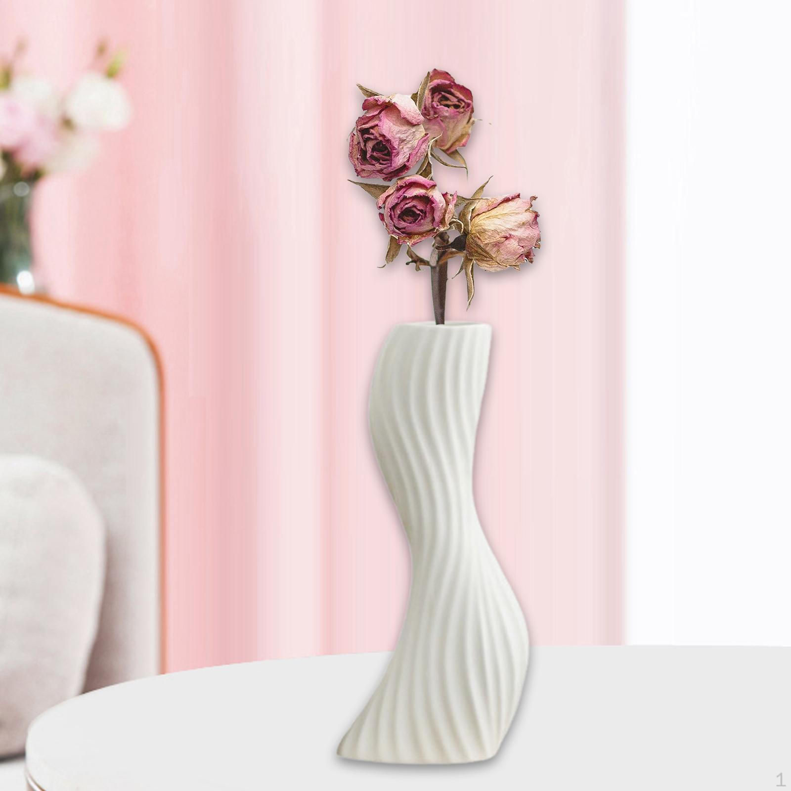 

Декоративная ваза Изогнутая подставка для цветов Подарок Декор Статуэтка Цветочный горшок Настольное украшение для White L