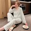 Qiandongge High-End Ice Silk Spring And Autumn Pajamas Girls Long-Sleeved Trousers Light Luxury Fashion Loungewear