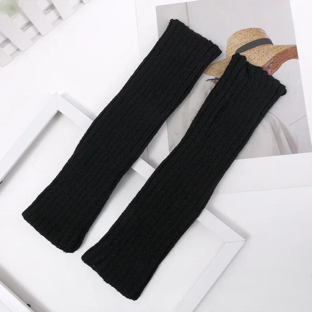 Lange fingerlose Handschuhe Damen Fäustlinge Winter Armwärmer Kawaii Gestrickte Ärmel Weiche Mädchen Anime Kleidung Punk Gothic Lolita Handschuhe