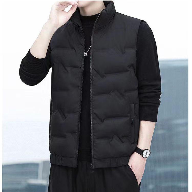 Men's White Duck Down 80% Lightweight Stand Collar Vest - Fashionable, Versatile, and Warm.