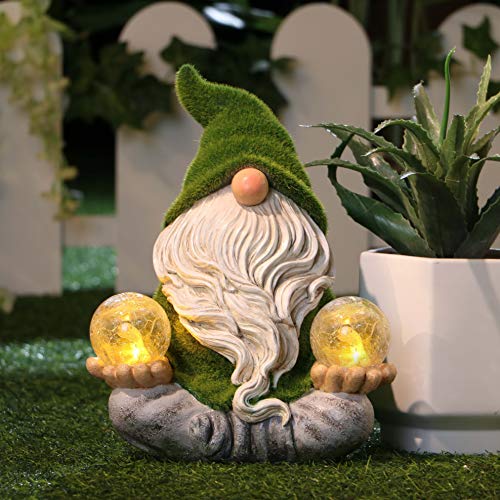 Valery Madelyn Gardening Ornament - Gnome Yoga Time - Earth Fairy Gnome Garden Light - Solar Light - Outdoor Garden Ornament - Garden Decoration - Mot