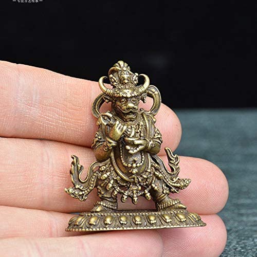 Daiitoku Myoo Buddha Statue, Guardian of the Zodiac, Bronze Statue with Sword, Good Luck, Feng Shui [Object], 4.4cm Tall