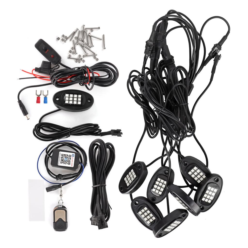 LED Rock Light Kits 8 Pods für Truck UTV ATV mit Dimmerschalter