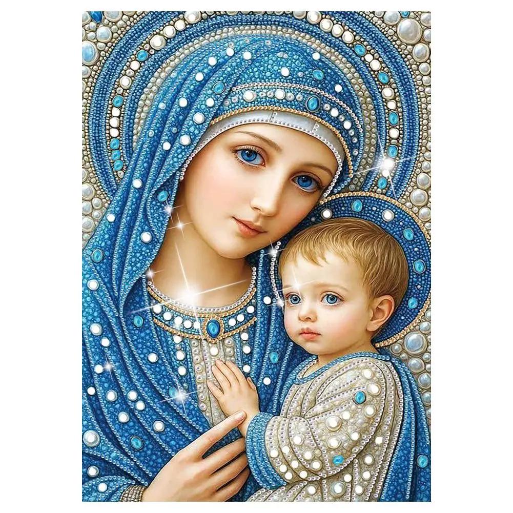Virgin Mary Partial DIY 5D Special Shaped Drill Gem Art for Adults/Beginners Home Decor Diamond Art Painting C9C4
