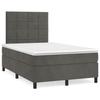 3143014 vidaXL Lit à sommier tapissier et matelas Gris foncé 120x200cm Velours
