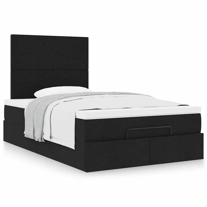 Maison Exclusive - Cadre de lit ottoman avec matelas noir 120x200cm tissu