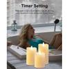 LOGUIDE Flickering Flameless Candles with Remote Timer, Realistic 3D Moving Flame with Real Wax Pillar LED Candles,Lasting 500+Hours Battery Operated