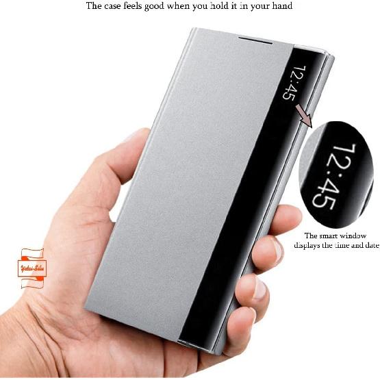 for Samsung Galaxy Note 20 Ultra Case View Clear Smart Window, with Kickstand for Samsung Note 20 Ultra Phone Case Luxury Flip Slim Mirror Hard PC