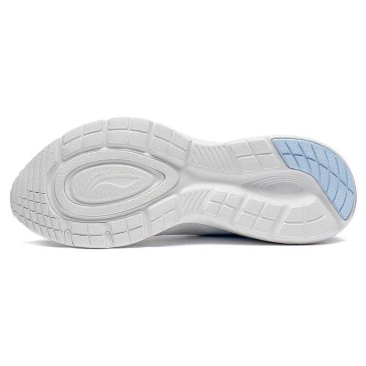 New LiNing YunQue Cushioned Slip Resistant Abrasion Resistant Low Top Casual Running Shoes Men's White Blue ARST013-1