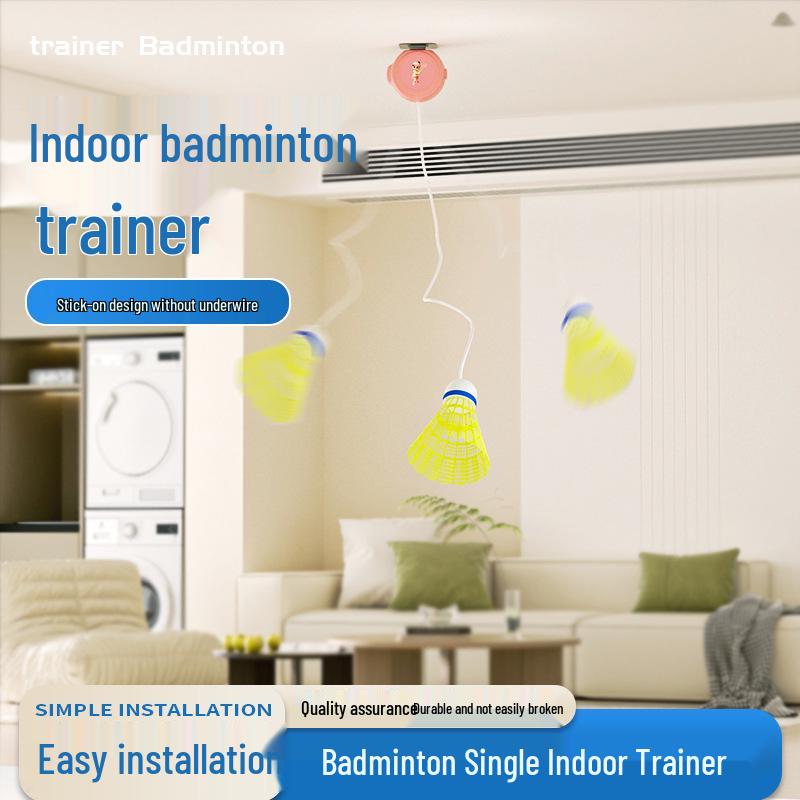 Elastic Rotating Badminton Trainer for Solo Practice - Indoor/Outdoor, Kid/Adult