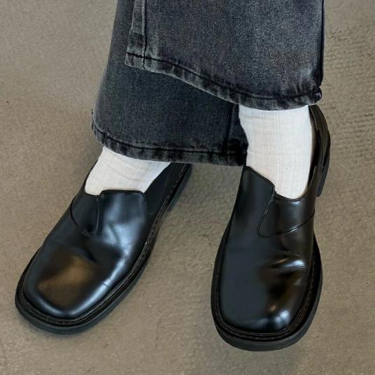 Męskie Jednostopowe Lenie Skórzane Modne Dojazdy Wysokie i Niskie Palce Gumka Skórzane Modne Buty Derby