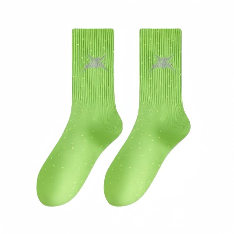

Мужские летние тонкие хлопковые дезодорирующие дышащие спортивные носки средней высоты 1 pair зелёный