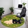 1pc Cat "Paw" Office Round Area Rug, Under Office Chairs Bedroom Living Room Home Decor, Room Deco, Available In Various Sizes