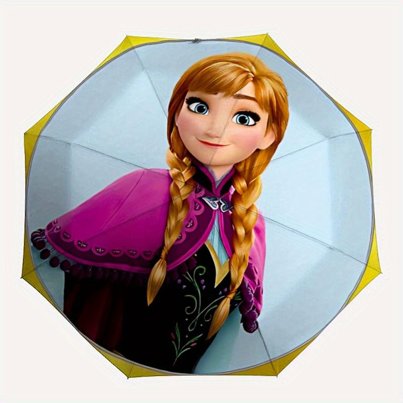 

1pc Frozen Automatic Folding Umbrella: Compact 8-rib Design Cartoon Travel Companion for Outdoor, Casual Accessory