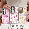 Cute Cartoon Bowknots Print Case For Samsung S26 S25 Ultra S24 FE S23 Plus S22 S21 A15 A16 A17 A35 A36 A37 A54 A55 A56 A57 5G Plating Lens Soft Cover