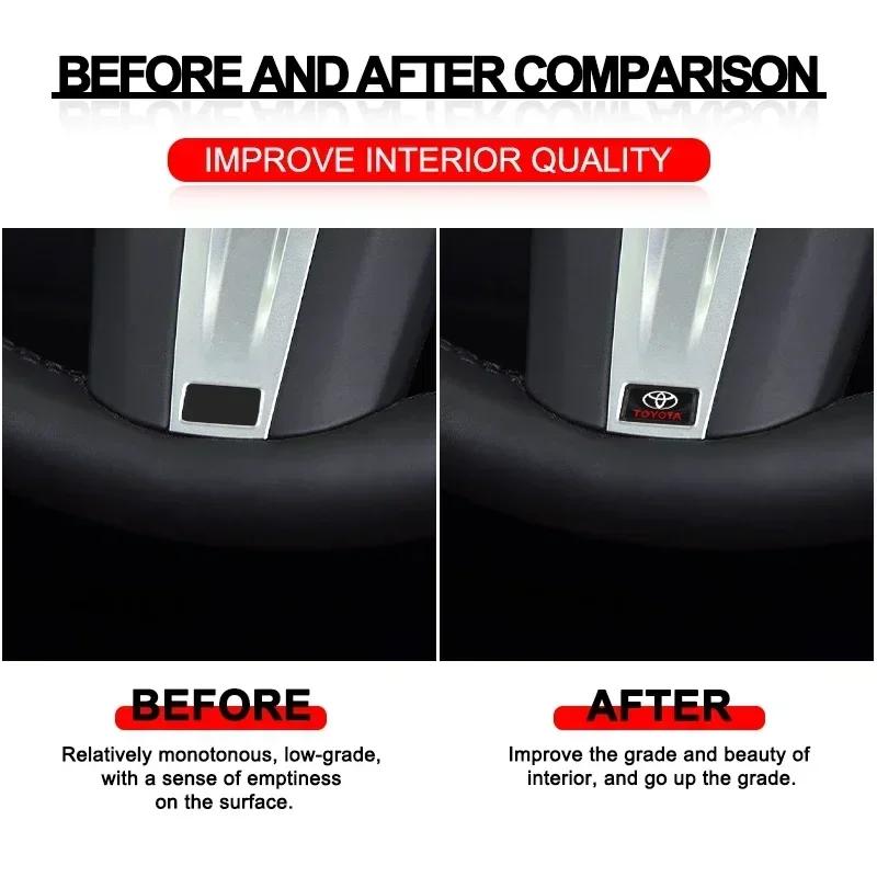 Car Styling 3D Epoxidové Samolepky na Dekoraci Palubní Desky Volantu Auta Pro Toyota Chr Corolla Yaris Rav4 E150 E120 Land Cruiser