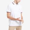 Tommy Hilfiger Golf Kıyafeti Amerikan Vintage Klasik Pamuklu Çizgili Dekoratif Polo Yaka Erkek Üst Beyaz C8178B2300112