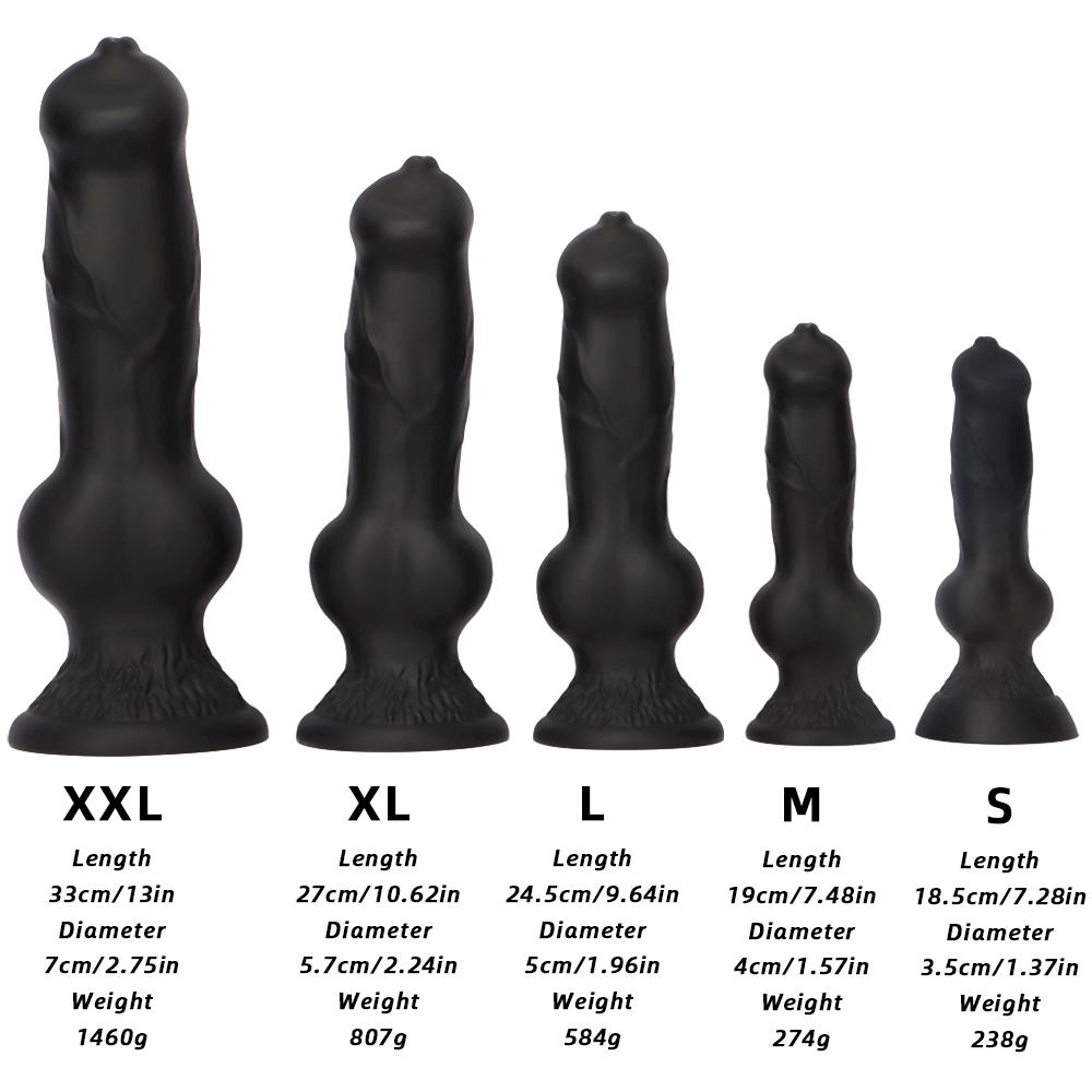 5 Größe XXL Realistischer Big Knot Hundedildo Dicker Tierpenis Saugnapf Große Dildos Analplug Erwachsene Riesige Sexspielzeuge Männer Frauen