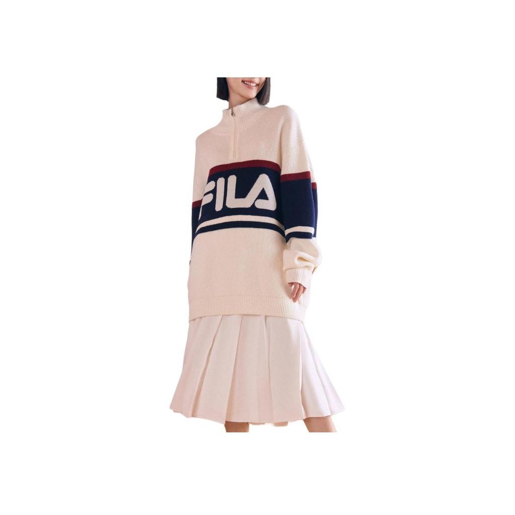 New FILA Sweater Unisex Cloud White F11U349402F-WT