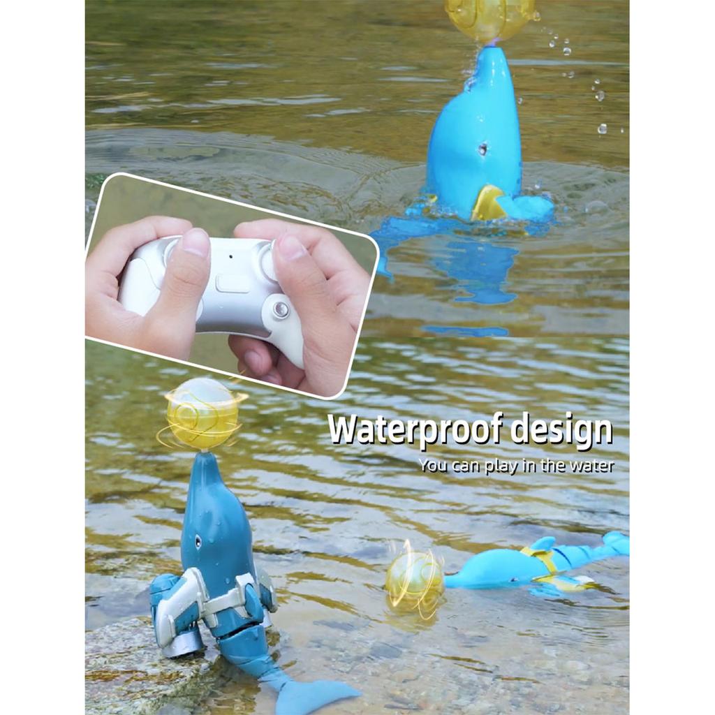Remote Control Dolphin Boat Toy for Adult 2.4G Fast Boat for Lake Pool Kids Adult Electronic Gift Waterproof Animal Toy