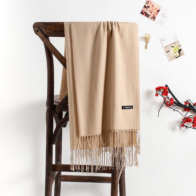 Women's Bright Red Imitation Cashmere Scarf: Warm Autumn/Winter Shawl and Neck Warmer