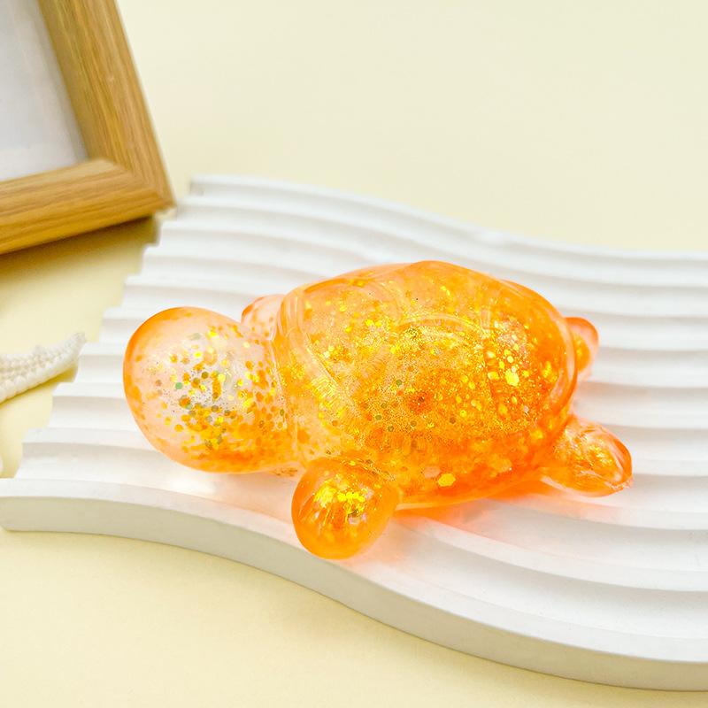 Tartaruga Morbida Giocattolo Antistress Tartaruga Glitterata Giocattolo da Spremere Piccolo Animale Carino Antistress Fidget Splat Decompressione Sfiato Giocattolo da Spremere
