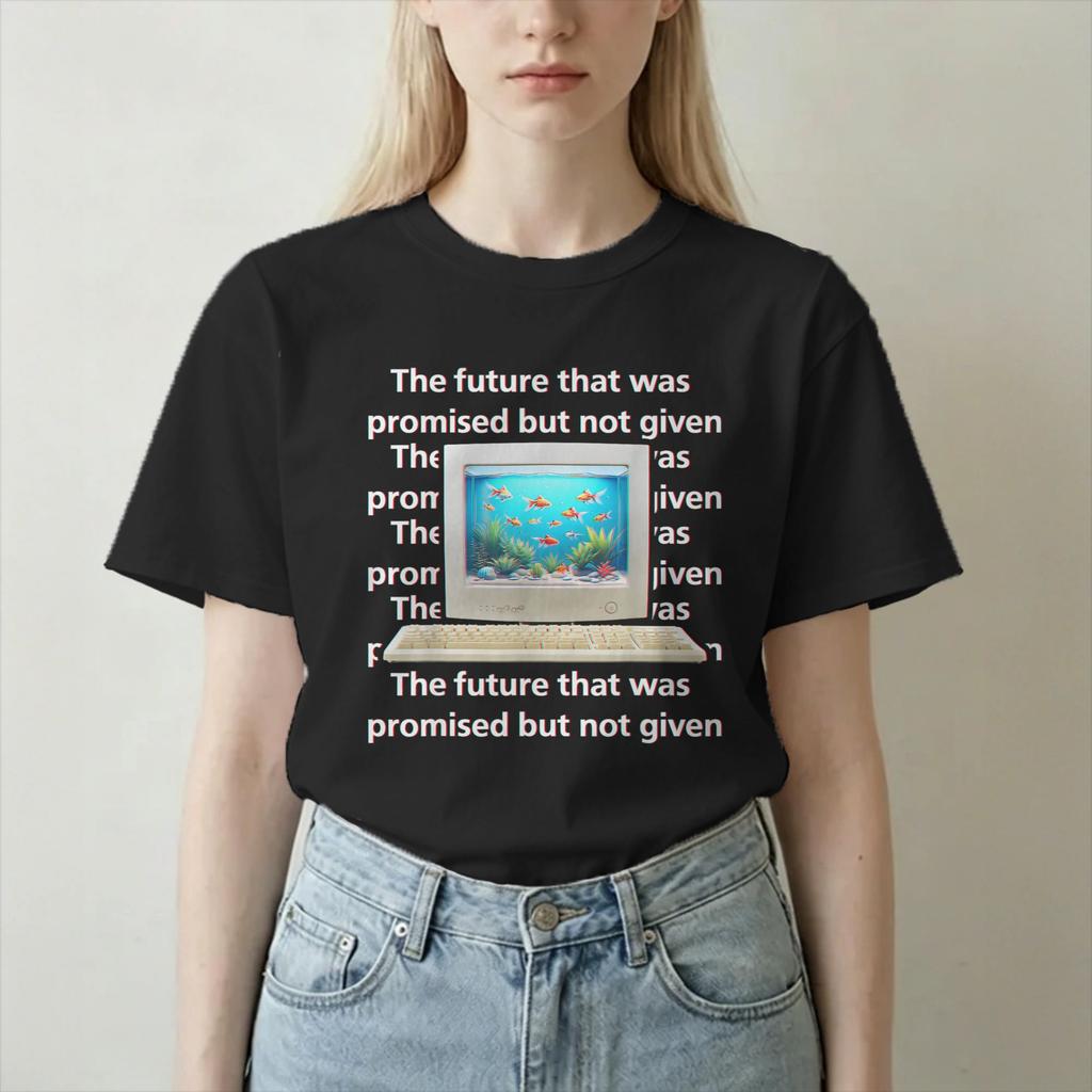 Unisex Unisexs Frutiger Aero T Shirts Tech The Future That Was Promised 100 Cotton Humorous Short Sleeve Tees Plus Size Tshirts