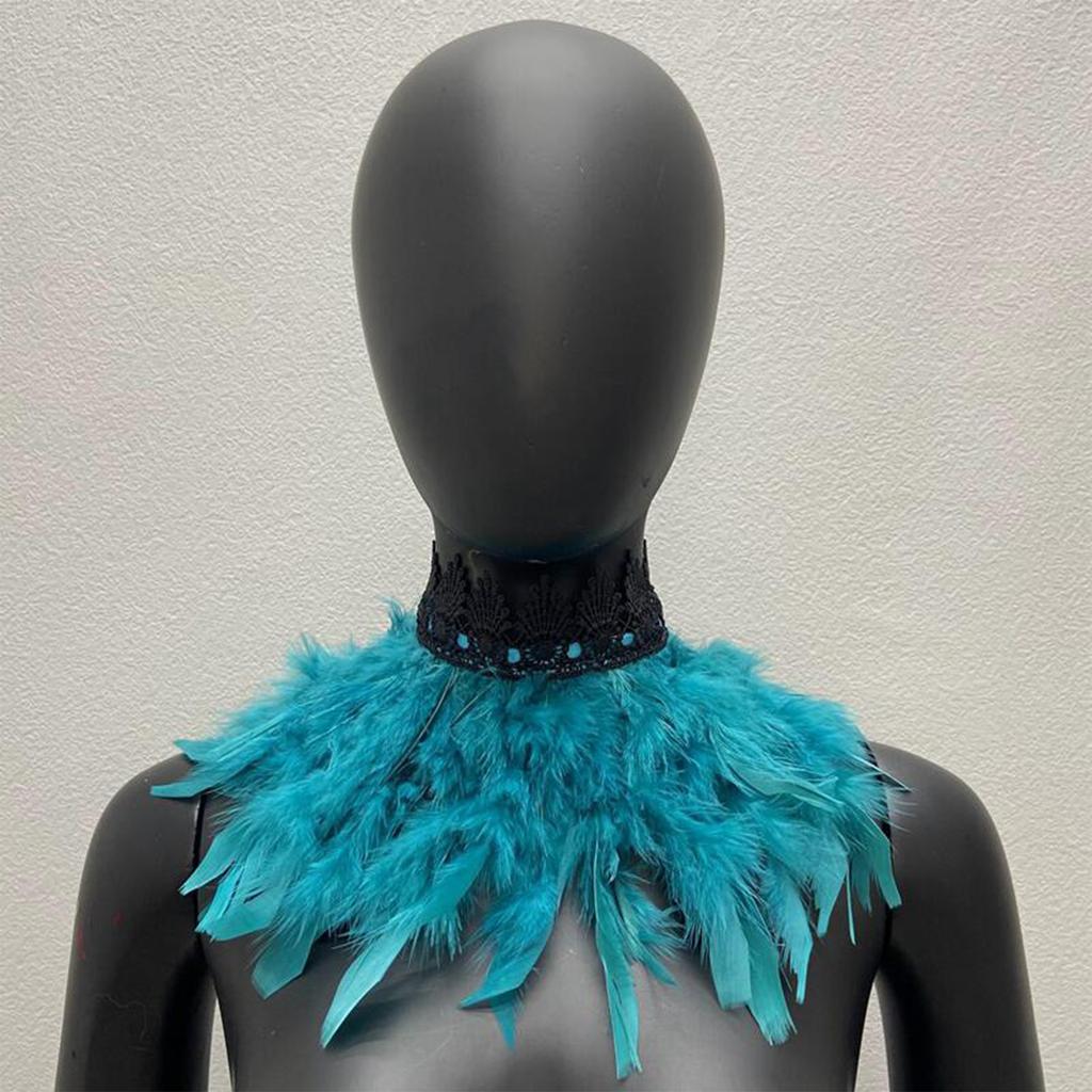 Gothic Feather Shawl Stage Makeup Ball Costume Accessories