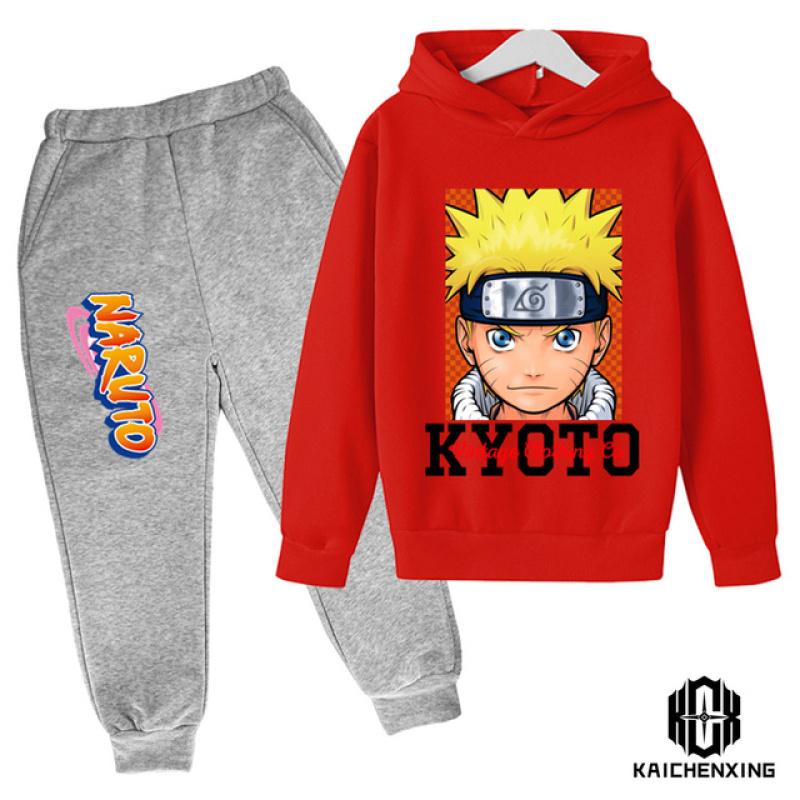 2023 Mode Kinderkleidung Anzug Jungen Naruto Hoodie Hosen 2 Stück Kinder Cartoon Naruto Trainingsanzug Junge Naruto Anzug