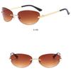 Women's Sunglasses Sun Protection UV Protection Fashion Retro Y2g Future Sense Frameless Oval Sunglasses Street Shot Stylish Glasses